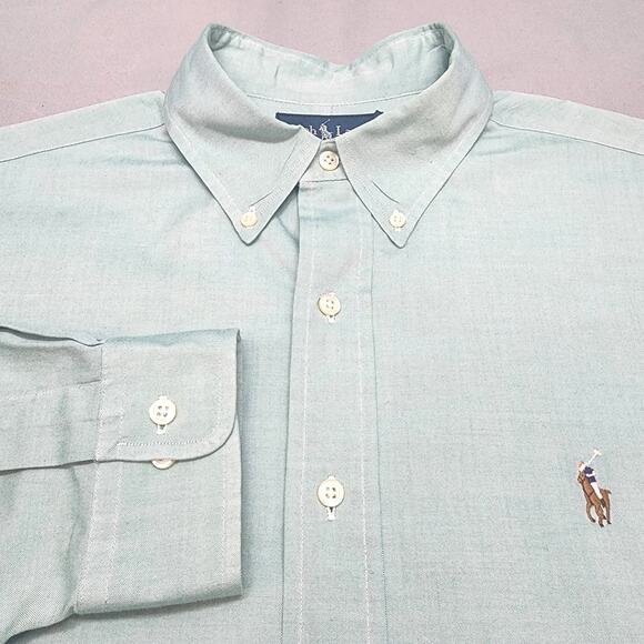 Ralph Lauren Classic Fit Green Men's‎ Button Up Shirts Sz 16.5 32/33 - Picture 4 of 7